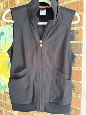 HeartSoul Black Sleeveless Zip Front Utility Vest Size small